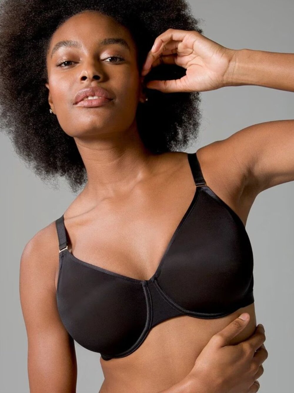 Soma Unbelievable Minimizer Black Mesh Unlined Bra Black 38DD